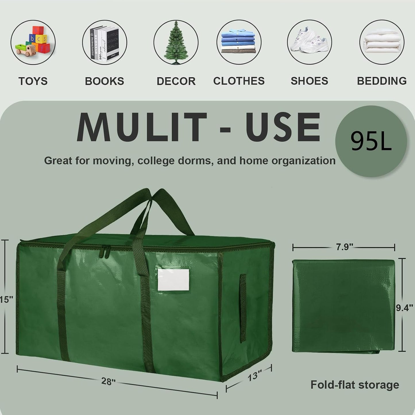 📦 Extra Large Heavy-Duty Moving Bags – Reusable Storage Totes with Zipper & Reinforced Handles 🏠✨