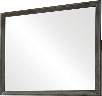 Modern Rectangular Dresser Mirror – Elegant Gray Wood Frame