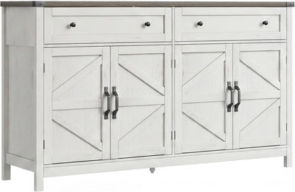 Farmhouse Sideboard Buffet Cabinet with Storage – Rustic Console & Coffee Bar