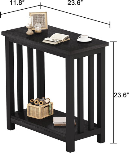 Slim Side Table for Small Spaces – Narrow Storage Accent Table