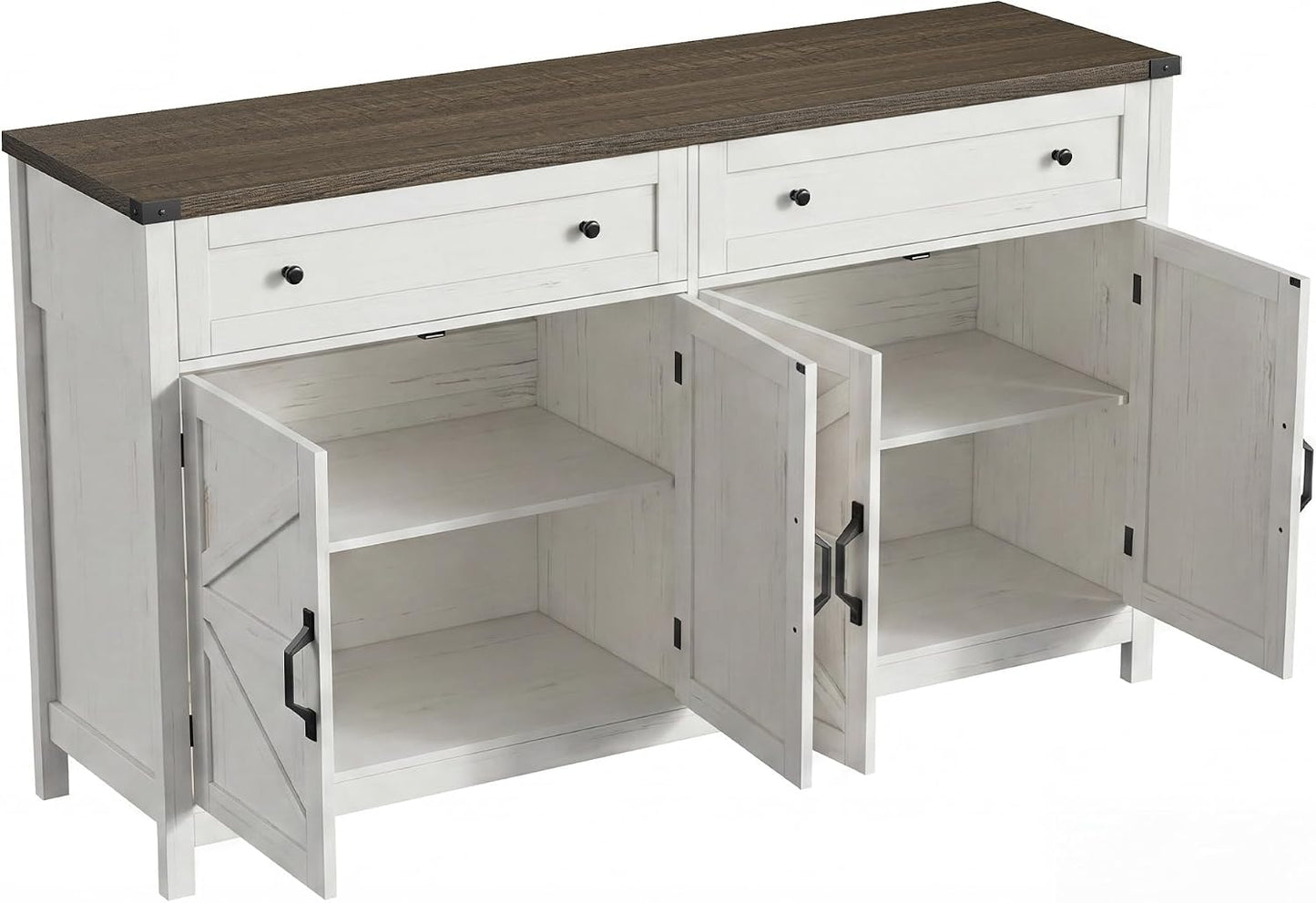 Farmhouse Sideboard Buffet Cabinet with Storage – Rustic Console & Coffee Bar