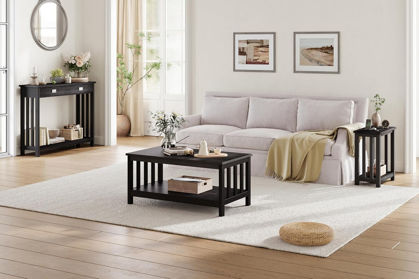 Slim Side Table for Small Spaces – Narrow Storage Accent Table