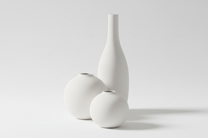 Serene Curve Ceramic Vase three-size group shot