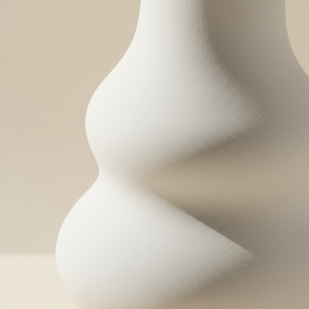 Serene Curve Ceramic Vase close-up texture detail